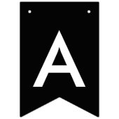 Zwart Grijs Ballon Chic Happy Birthday Vlaggetjes (Derde vlag)