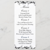 Zwart Grijs Barok bruiloft Menu (Voorkant)