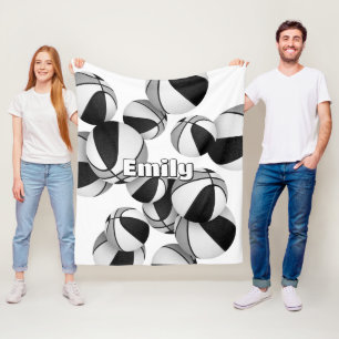 Zwart Grijs Basketbal Team Kleuren Sport Decor Fleece Deken