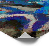 zwart grijs blauw abstract kunst modern schilderij poster (Hoek)