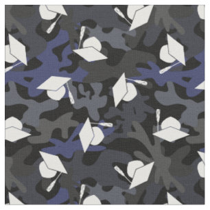 Zwart Grijs Blauw Camo Pattern Afstuderen Stof