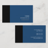 Zwart grijs blauw modern Visitekaartje (Voorkant / Achterkant)