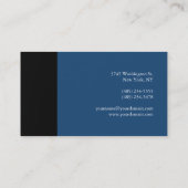 Zwart grijs blauw modern Visitekaartje (Achterkant)
