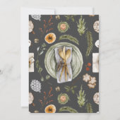 Zwart Grijs Boho Waterverf Kerstfeest Diner Kaart (Achterkant)