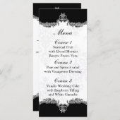 Zwart grijs bruiloft menu (Voorkant / Achterkant)