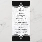 Zwart grijs bruiloft menu (Voorkant)