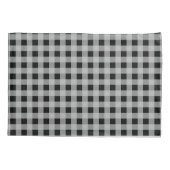Zwart Grijs Buffalo Plaid Modern Decor Kussensloop (Achterkant)