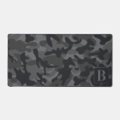 Zwart Grijs Camo Gepersonaliseerde Monogram Camouf Bureaumat (Voorkant)