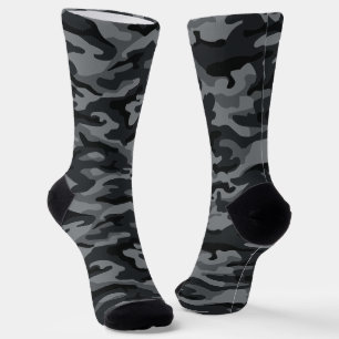Zwart & Grijs Camo Hoesje Donker Camouflagepatro Sokken