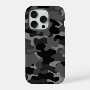 Zwart Grijs Camo iPhone 15 Pro Case