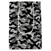 Zwart Grijs Camo Patroon Medium Cadeauzakje (Achterkant)