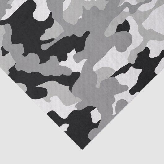 Zwart-grijs Camo Tissuepapier (Detail)