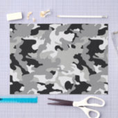 Zwart-grijs Camo Tissuepapier (Craft)