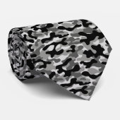 Zwart Grijs Camouflage Stropdas (Opgerold)