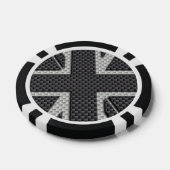 Zwart & Grijs Carbon Fiber UK Flag Union Jack Pokerchips (Enkel)