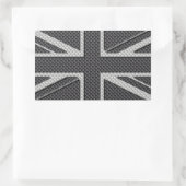 Zwart & Grijs Carbon Fiber UK Flag Union Jack Rechthoekige Sticker (Tas)