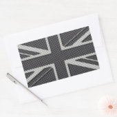 Zwart & Grijs Carbon Fiber UK Flag Union Jack Rechthoekige Sticker (Envelop)