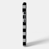 Zwart + Grijs Check Checkerboard Patroon Case-Mate iPhone Case (Achterkant / Links)