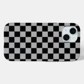 Zwart + Grijs Check Checkerboard Patroon Case-Mate iPhone Case (Achterkant (horizontaal))