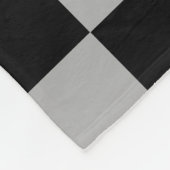 Zwart + Grijs Check Checkerboard Patroon Fleece Deken (Hoek)
