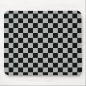 Zwart + Grijs Check Checkerboard Patroon Muismat (Voorkant)