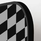 Zwart + Grijs Check Checkerboard Patroon Pickleball Paddle (Links Detail)