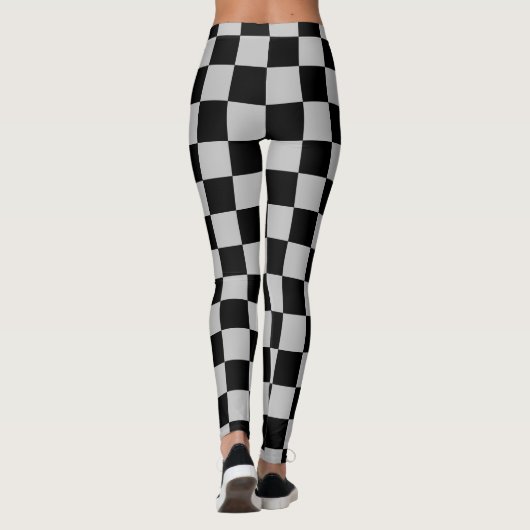 Zwart Grijs Check Sport Leggings (Achterkant)