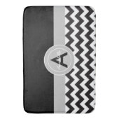 Zwart Grijs Chevron Badmat (Voorkant Verticaal)