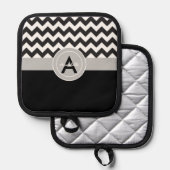 Zwart Grijs Chevron Pannenlap (Voorkant / Achterkant)