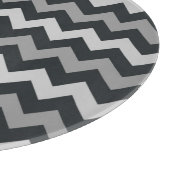 Zwart grijs chevron patroon glas snijplank (Hoek)