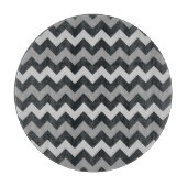 Zwart grijs chevron patroon glas snijplank (Voorkant)