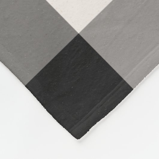 Zwart, Grijs, Crème Buffel Check Fleece Deken (Hoek)