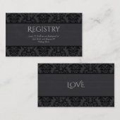 Zwart & Grijs Damask Wedding Registry Kaart (Voorkant / Achterkant)