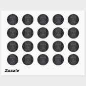 Zwart & Grijs Damast Bruiloft Stickers (Vel)