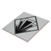 Zwart-grijs deco-keramiek tegeltje (Zijkant)