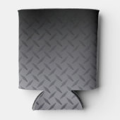 Zwart-grijs Diamondplate staal Kijk kunst Blikjeskoeler (Voorkant)