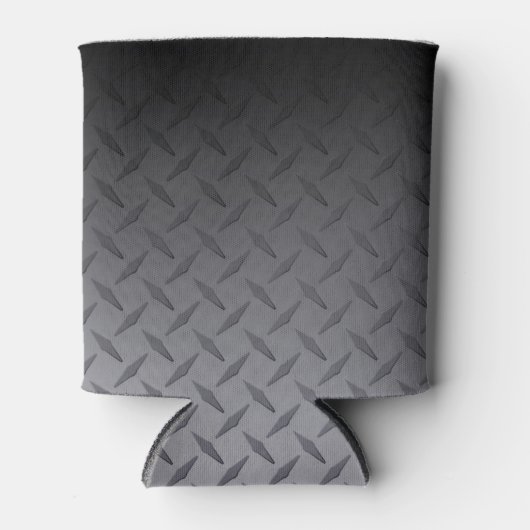 Zwart-grijs Diamondplate staal Kijk kunst Blikjeskoeler (Voorkant)