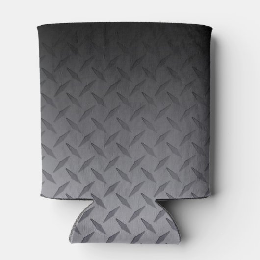 Zwart-grijs Diamondplate staal Kijk kunst Blikjeskoeler (Achterkant)