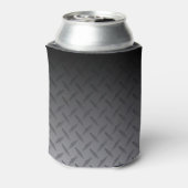 Zwart-grijs Diamondplate staal Kijk kunst Blikjeskoeler (Blikje Achterkant)