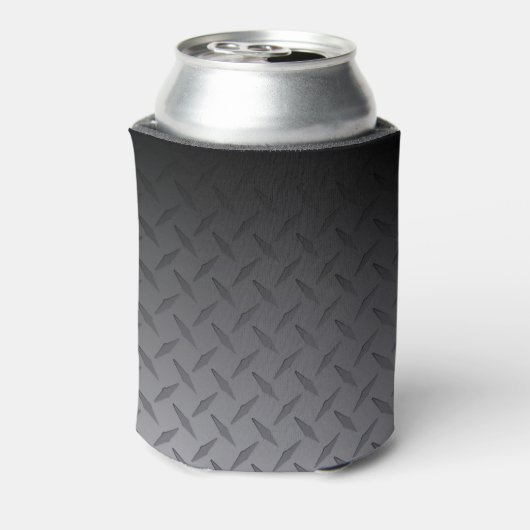 Zwart-grijs Diamondplate staal Kijk kunst Blikjeskoeler (Blikje Achterkant)