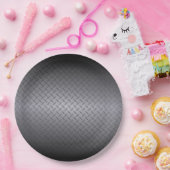 Zwart-grijs Diamondplate staal Kijk kunst Papieren Bordje (Feest)