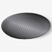 Zwart-grijs Diamondplate staal Kijk kunst Papieren Bordje (Gekanteld)