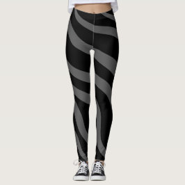 Zwart & grijs dier zebraprintpatroon leggings