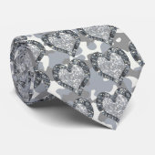 Zwart & Grijs Digitale Stad Camouflage Hart op Cam Stropdas (Opgerold)