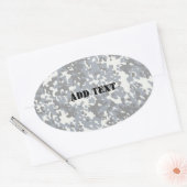 Zwart & Grijs Digitale Stad Camouflage (Verlicht) Ovale Sticker (Envelop)