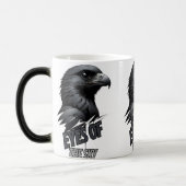 Zwart Grijs Eagle Line Art Magische Mok (Links)