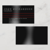 Zwart Grijs Eenvoudig Modern Elegant Visitekaartje (Voorkant / Achterkant)