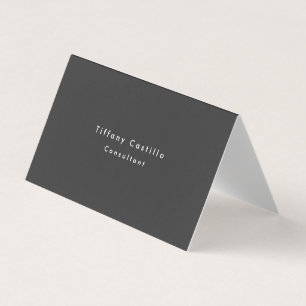 Zwart Grijs Eenvoudige Plain Elegant Modern Visitekaartje
