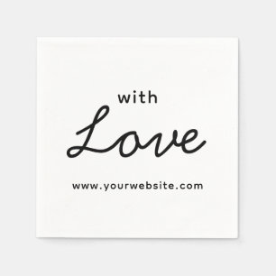 Zwart Grijs Elegant Bedrijf met Love Napkins Servet