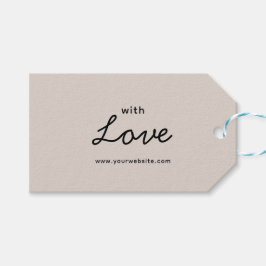 Zwart Grijs Elegant Business met Love Gift Labels Cadeaulabel